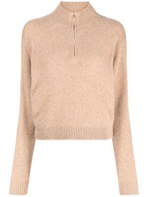 The Elder Statesman funnel-neck zip-up sweatshirt - Brown
