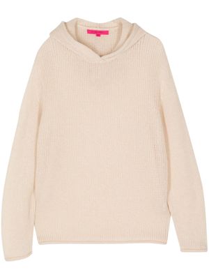 The Elder Statesman hooded ribbed-knit jumper - Neutrals