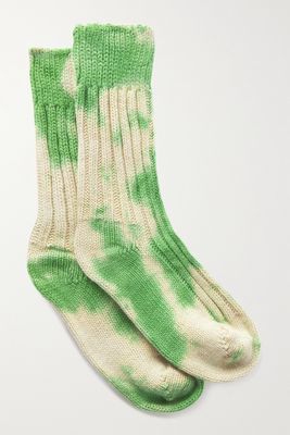 The Elder Statesman - Hot Yosemite Tie-dyed Cashmere Socks - Green