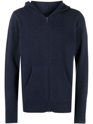 The Elder Statesman knitted cashmere hoodie - Blue