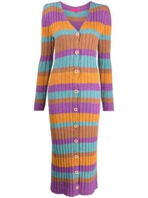 The Elder Statesman long-sleeve striped midi dress - Multicolour