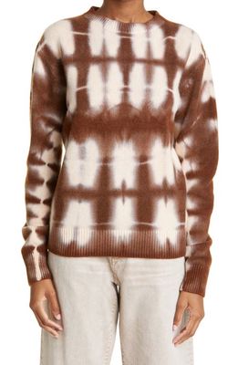 The Elder Statesman Men's Geo Simple Tie Dye Cashmere Sweater in Ivory /Rust