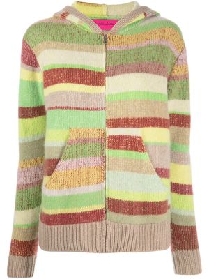 The Elder Statesman multi-stripe zipped hoodie - Green