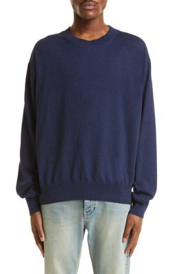 The Elder Statesman Nova Organic Cotton & Cashmere Sweater in Oxford Blue - 406