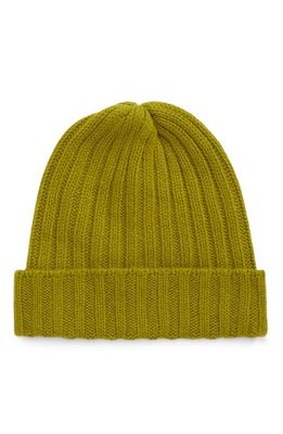 The Elder Statesman Ranger Ribbed Cashmere Beanie in Snap Pea