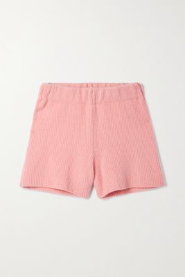 The Elder Statesman - Ribbed Cashmere Shorts - Pink
