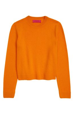 The Elder Statesman Simple Crop Cashmere Sweater in Mandarin