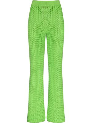 The Elder Statesman straight-leg knitted trousers - Green
