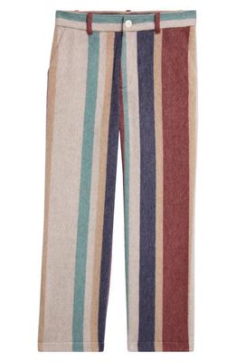 The Elder Statesman Stripe Brushed Wool Blend Pants in Brushed Wool Stripe