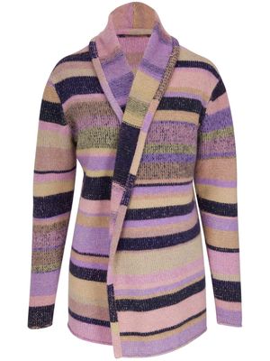 The Elder Statesman Stripe Italy cashmere cardigan - Pink