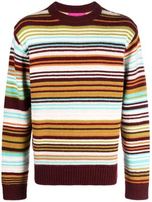 The Elder Statesman striped intarsia-knit jumper - Red