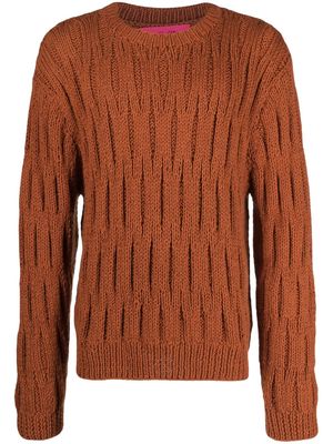The Elder Statesman Tide Stitch cotton-blend jumper - Brown