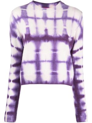 The Elder Statesman tie-dye print cashmere sweater - Purple