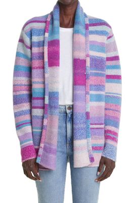 The Elder Statesman Women's Italy Stripe Cashmere Smoking Jacket in Wh/ros/orc/ad/sap Mar/am