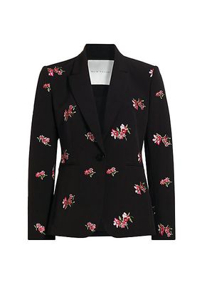 The Emerson Floral-Embroidered One-Button Blazer