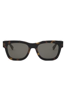 The Fendi Diagonal 51mm Square Sunglasses in Dark Havana /Smoke