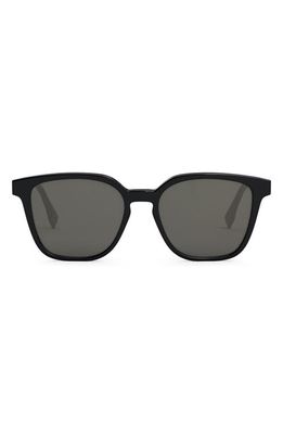 The Fendi Diagonal 53mm Geometric Sunglasses in Shiny Black /Smoke