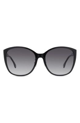 The Fendi Fine 53mm Geometric Sunglasses in Shiny Black /Gradient Smoke