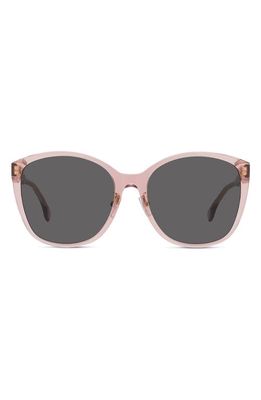 The Fendi Fine 53mm Geometric Sunglasses in Shiny Pink /Smoke