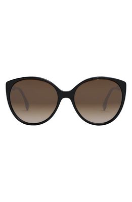 The Fendi Fine 59mm Round Sunglasses in Black