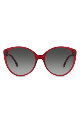 The Fendi Fine 59mm Round Sunglasses in Shiny Red /Gradient Smoke