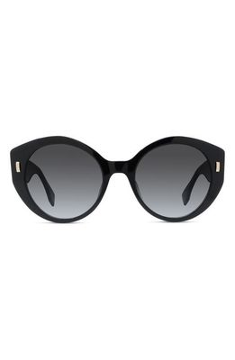 The Fendi First 53mm Square Sunglasses in Shiny Black /Gradient Smoke