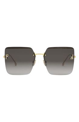 The Fendi First 59mm Geometric Sunglasses in Shiny Endura Gold Metal