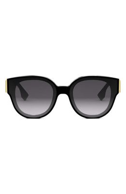 The Fendi First 63mm Gradient Oversize Round Sunglasses in Shiny Black /Gradient Smoke