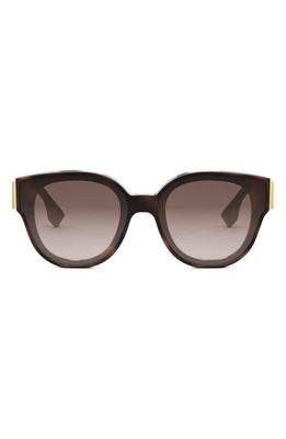 The Fendi First 63mm Gradient Oversize Square Sunglasses in Blonde Havana /Gradient Brown