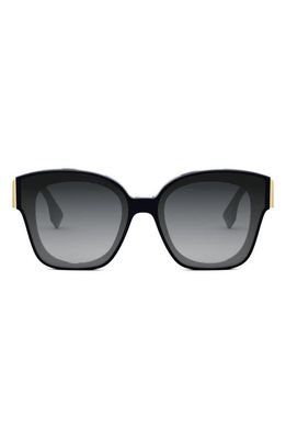 The Fendi First 63mm Oversize Square Sunglasses in Shiny Blue /Gradient Smoke