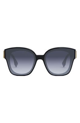 The Fendi First 63mm Square Sunglasses in Shiny Black /Gradient Blue