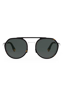 The Fendi Light 51mm Round Sunglasses in Dark Havana /Smoke