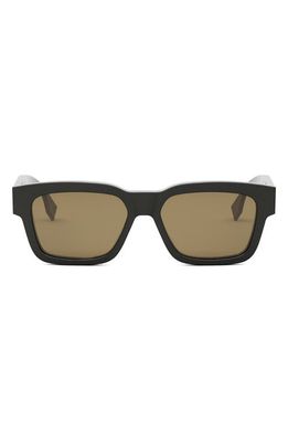 The Fendi O'Lock 53mm Rectangular Sunglasses in Grey/Roviex
