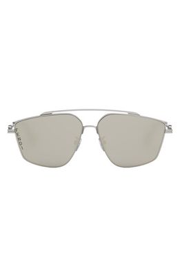 The Fendi O'Lock 58mm Geometric Sunglasses in Shiny Dark Ruthenium /Smoke