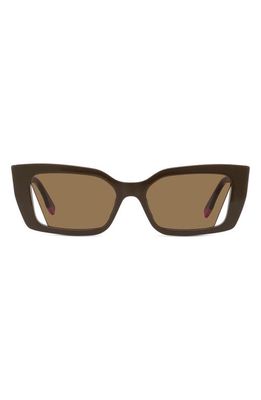 The Fendi Way 54mm Geometric Sunglasses in Dark Brown/Other /Brown