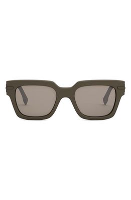 The Fendigraphy 51mm Geometric Sunglasses in Matte Light Brown /Brown