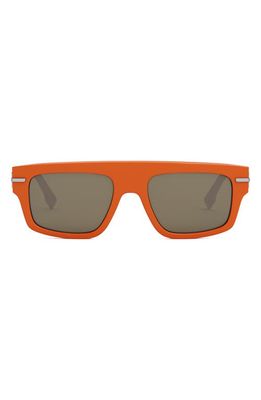 The Fendigraphy 54mm Geometric Sunglasses in Shiny Orange /Brown