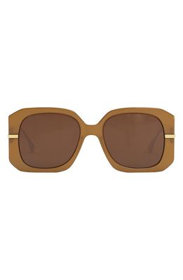 The Fendigraphy 55mm Geometric Sunglasses in Dark Brown /Brown