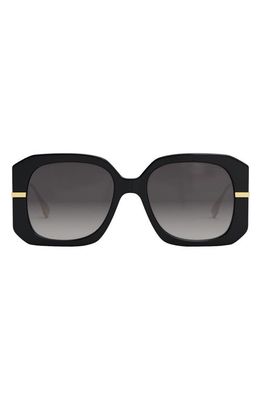 The Fendigraphy 55mm Geometric Sunglasses in Shiny Black /Gradient Smoke