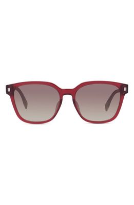 The FF Fendi 55mm Geometric Sunglasses in Shiny Red /Bordeaux Mirror