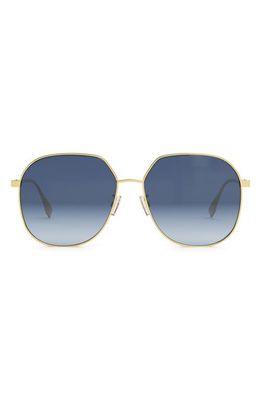 The FF Fendi 59mm Round Sunglasses in Shiny Endura Gold /Blue
