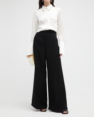 The Fitted Trouser Mid-Rise Wide-Leg Trousers