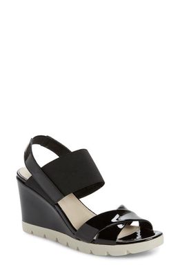 The FLEXX Get Over It Wedge Sandal in Black Lione Patent Leather