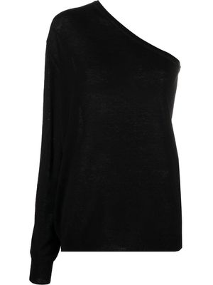 The Frankie Shop Bianca one-shoulder knitted top - Black