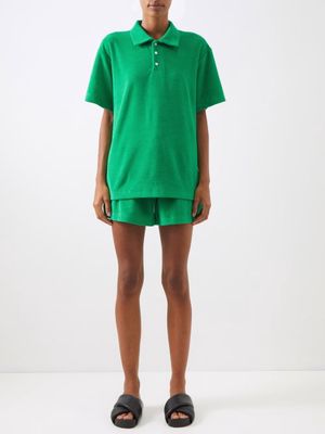 The Frankie Shop - Cairo Cotton-blend Terry Polo Shirt And Shorts - Womens - Green