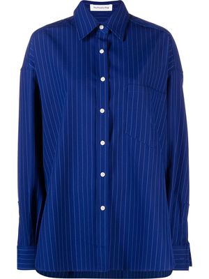 The Frankie Shop Georgia pinstriped long-sleeve shirt - Blue