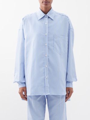 The Frankie Shop - Georgia Striped Cotton Shirt - Womens - White Blue