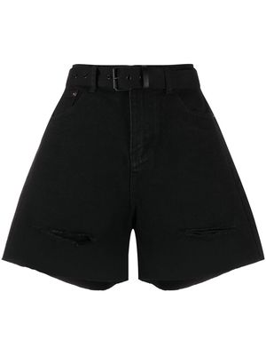 The Frankie Shop high-waisted denim shorts - Black