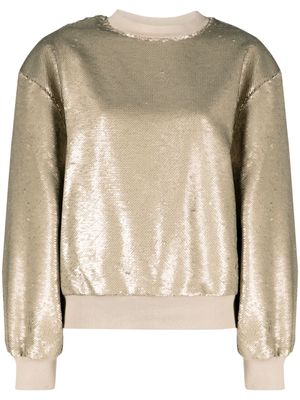 The Frankie Shop long-sleeve sequined sweatshirt - Neutrals