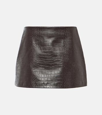 The Frankie Shop Mary croc-effect faux leather miniskirt
